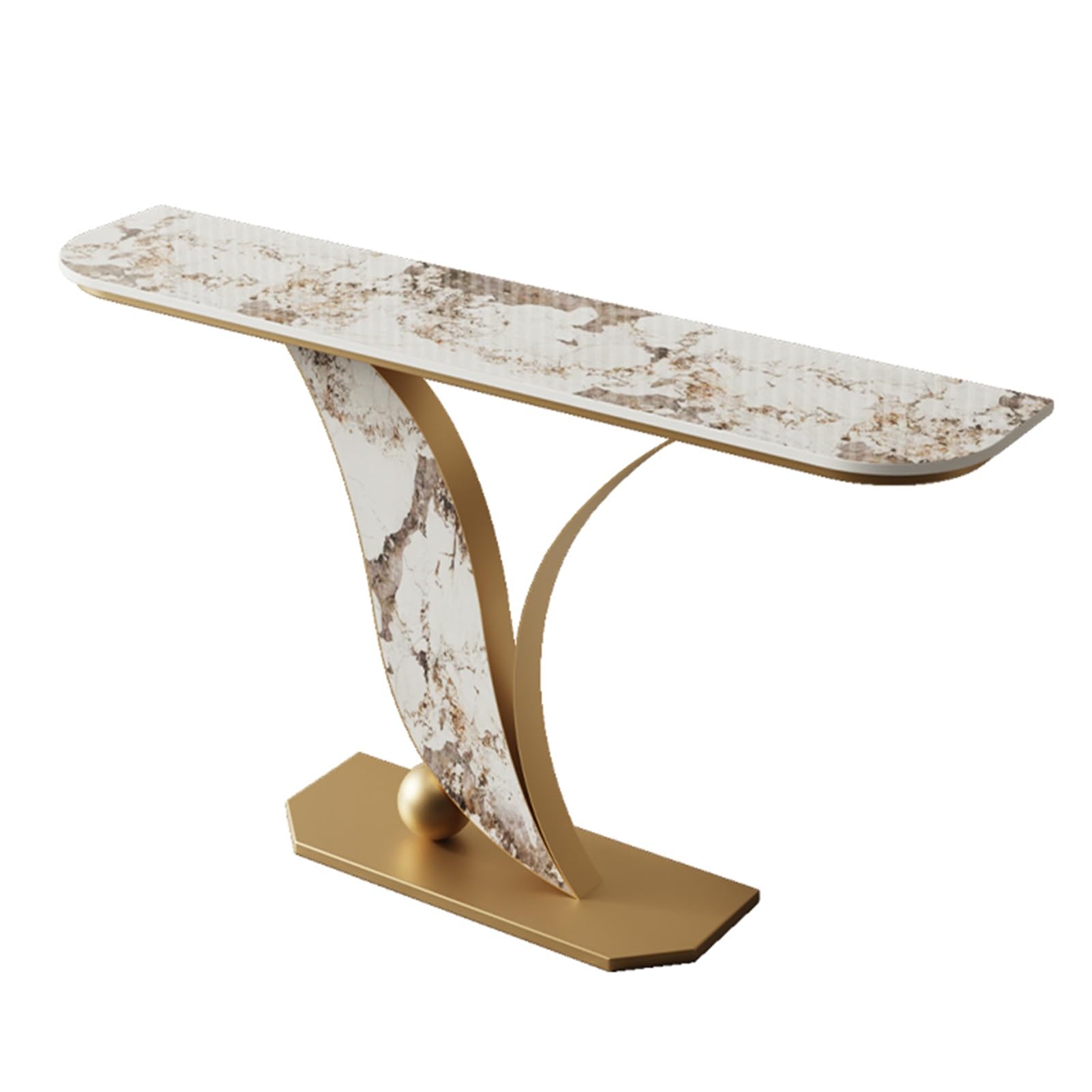 Mesa consola para recibidor, mesa estrecha para recibidor, mesa consola estrecha con estructura metálica, mesa auxiliar para sofá de estructura robusta y fiable, para espacios pequeños, pasillo, ves