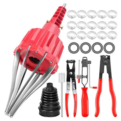 Achsmanschetten Spreizer,Druckluft Achsmanschettenspreizer, mit Faltenbalg Achsmanschette & Klemmschelle Ohrschelle & KlemmezangeRadlager KFZ Werkzeug für Manschettendurchmesser (20-120mm