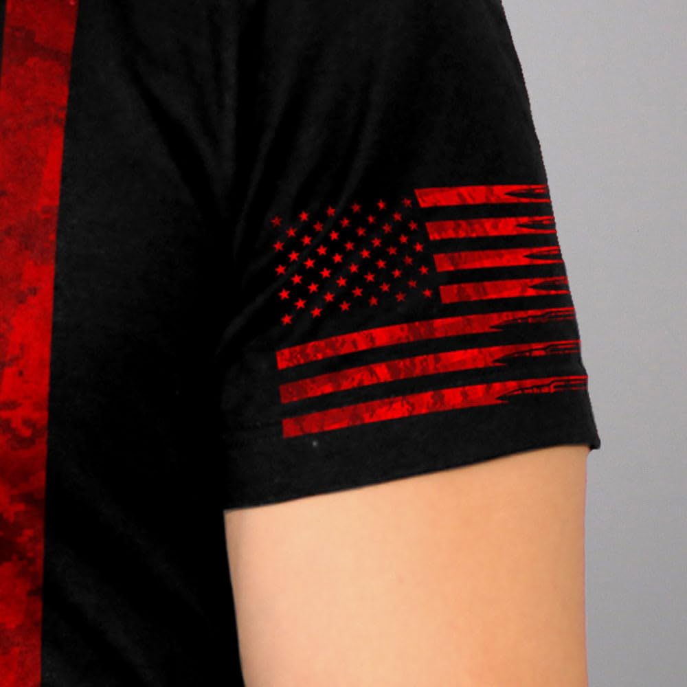 Hot Leathers Men's American Flag Bullets T-Shirt (Black, Medium)