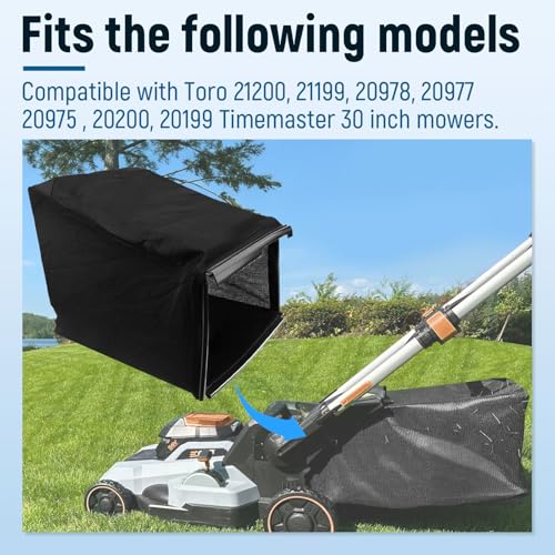SHAHN 121-5770 Lawn Mower Grass Bag Replacement for Toro Part 161-8188, Compatible with Toro 30 Inch Timemaster Mowers and Model 20199 223CC 20200 20975 20976 21199 21810 (No Mower Frame,30\")
