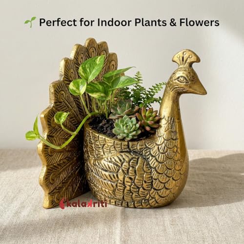 Image of Kalakriti Aluminium Dancing Peacock Candle Holder for Good Luck | Tabletop Vastu Figurine Showpiece for Living Room Home Decor| Valentine Gift for Couples Anniversary Wedding (Candle not Included)