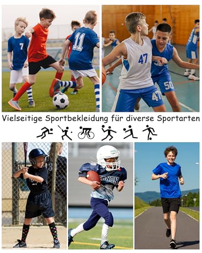 WISMBOX Jungen Kompressionsshirt Langarm, Atmungsaktiv Funktionsshirt für Kinder, Sport Unterziehshirt für Fußball Ski Winter