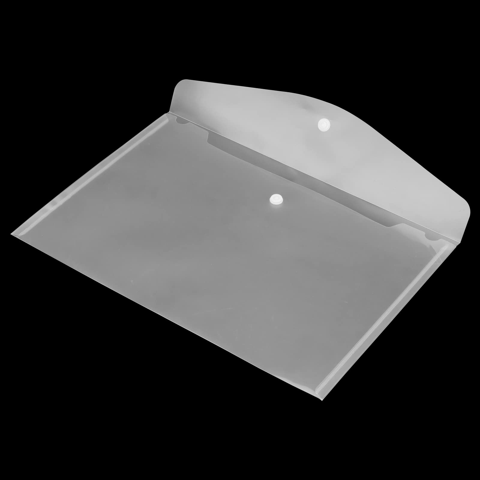 Paquete de 100 carpetas transparentes A4, carpetas de sobres de plástico, carpetas de documentos con botón de presión para oficina, 226 x 325 mm