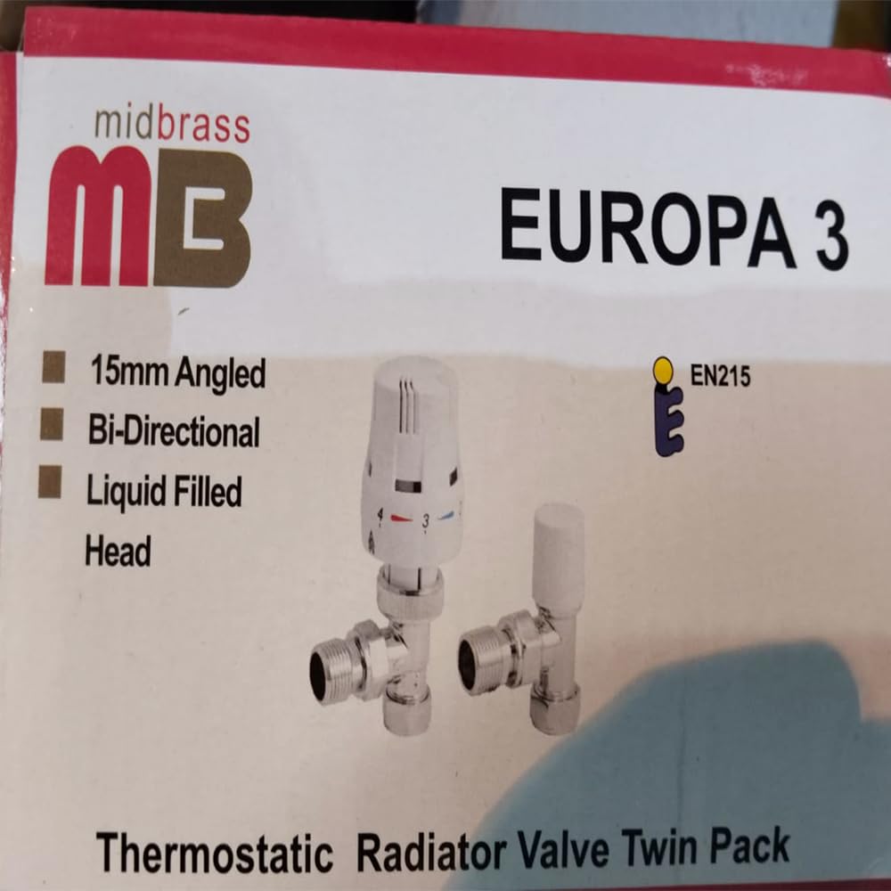 TRV Thermostatic Radiator Valve and Lockshield, White, 9 cm x 9 cm x 8 cm - Image 2