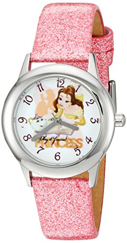 Disney The Princess & The Frog Kids' W002922 Beauty and Beast Analog Display Analog Quartz Pink Watch