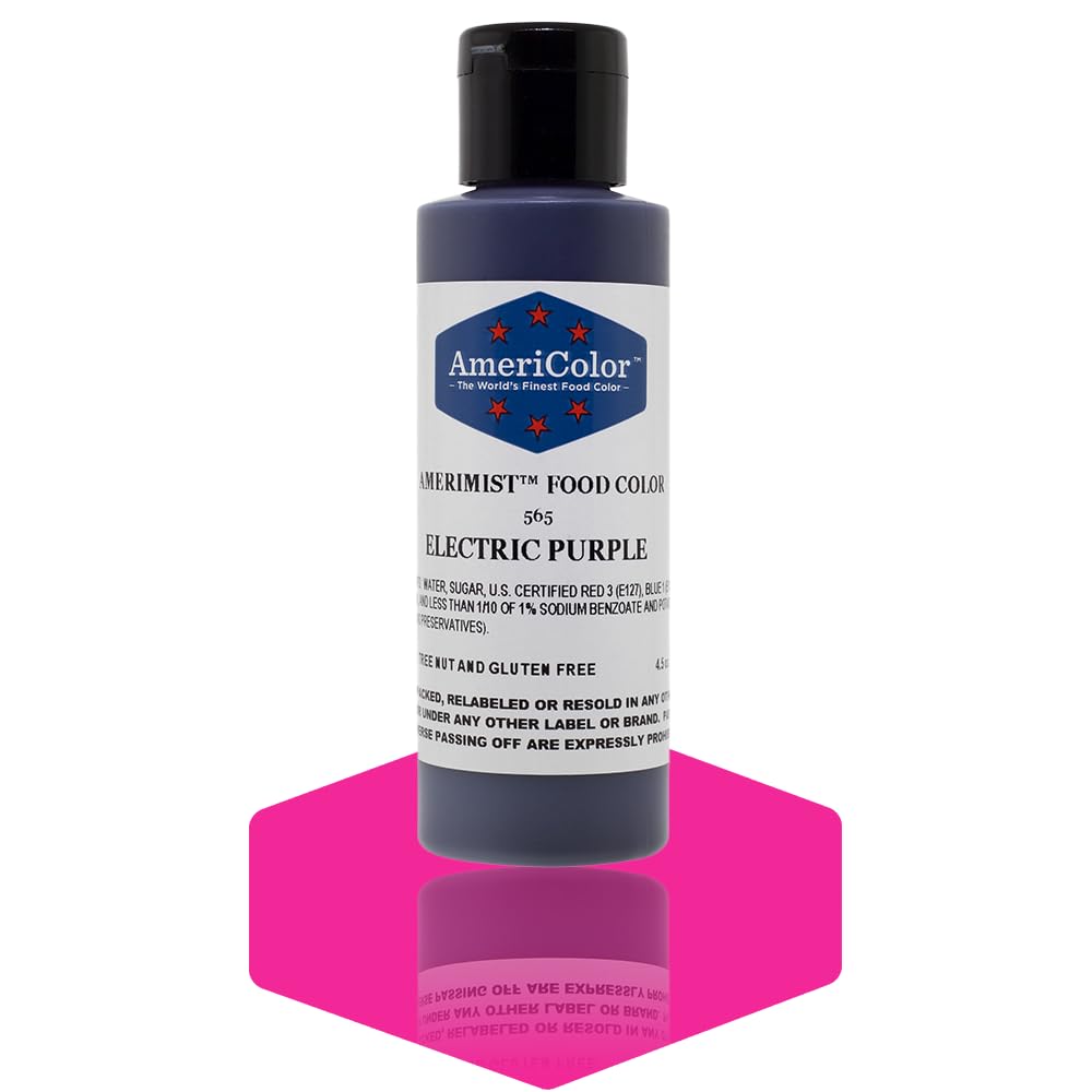 AmeriColor AmeriMist Electric Purple Airbrush Food Color, 4.5 oz