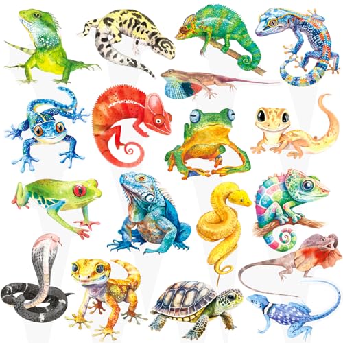 Reptile Party Cupcake Toppers 48Pcs Reptile Animals Theme Cake Decorations Reptile Lizard Cupcake Picks Swamp Reptile Birthday Party Supplies for Snake Turtle Frog Baby Shower Decor