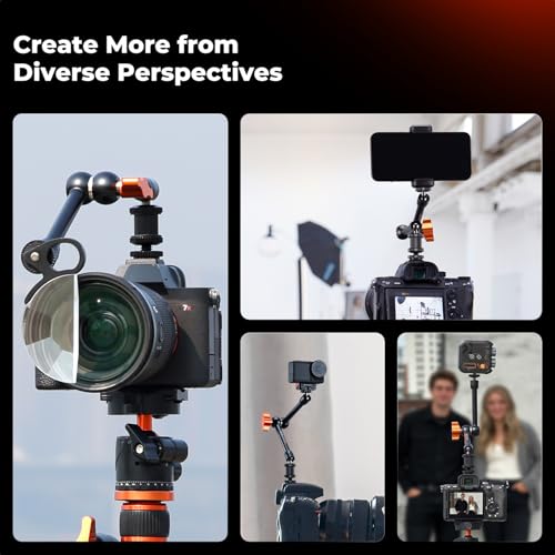 Image of K&F CONCEPT 9.8 inch Magic Arm Clamp with Cold Shoes 360 Ball Heads Camera Arm Mount for Monitor /Flash /Microphone /DSLR Camera