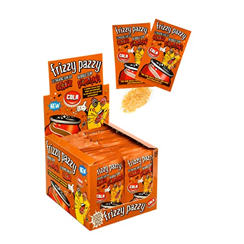 Casa del Dolce Frizzy Pazzy Cola, sachets de 7 g, affichage de 50 pièces, Bubble Gum éclatant, fabriqué en Italie, idée cadeau pour les anniversaires et...