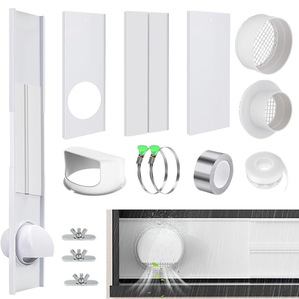 CAT SO RICH Universal Window Vent Kit for Dryer - Fits 4" and 6" Exhaust Pipes Hose - Includes Rain Cover - Ideal for Dryer, Greenhouse, Grow Tents, Paint Room, Garage and Workshop Exhaust