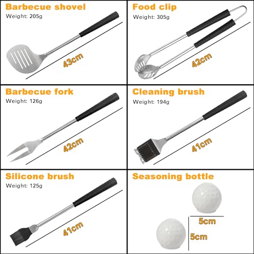 Golf Grilling Gifts for Men 8pcs Golf BBQ Grill Accessories Tools Utensils Set for Outdoor Camping, Funny Birthday Gifts for Men Women Golfers, Dad Gifts for Dad Grandpa Husband from Daughter Son Wife by Jishi - Image 3