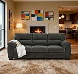 Ball & Cast 3 Seater Sofa Couch with Deep Seats,81' Modern Upholstered Sofa with Padded Armrests, Comfy Couches for Living Room,Apartment and Office,Dark Gray