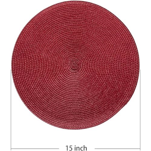 image for AHHFSMEI Round Braided Placemats 15 Inch Round Table Mats for Dining T