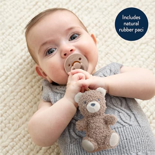 image for Itzy Ritzy Pacifier & Lovey Set – Natural Rubber Paci with Stuffed A