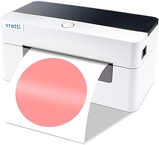 Thermal Label Printer, VRETTI Thermal Shipping Label Printer, 4x6 Label Printer for Small Business &Shipping Packages, Sticker Label Printer Compatible with Canada Post USPS Amazon Ebay (USB, White)