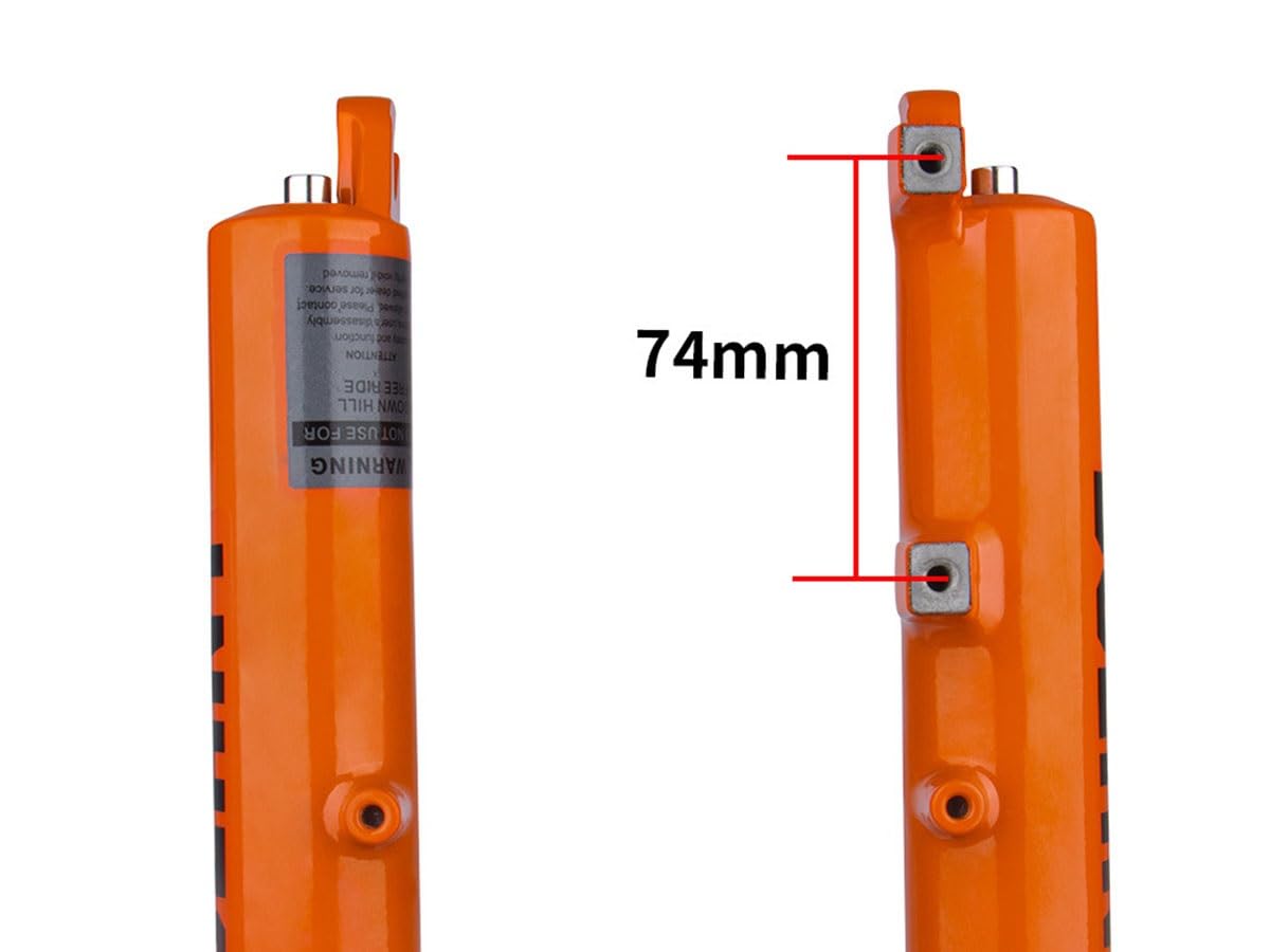 Rower górski widelec amortyzowany pneumatycznie 26/27,5/29" w MTB hamulec tarczowy 100 x 9 mm QR 1-1/8" Widelec z prostą rurą AM ręczna blokada XC rower 2100g (kolor: pomarańczowy, rozmiar 26")