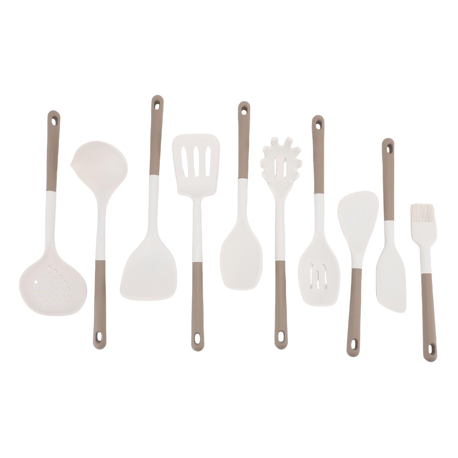 Kochutensilien-Set aus Silikon, Lebensmittelecht, Hitzebeständig Bis 200 °C, Kratzfest, Antihaftbeschichtete Kochutensilien, 10-teiliges Küchenutensilien-Set für Antihaftbeschichtetes