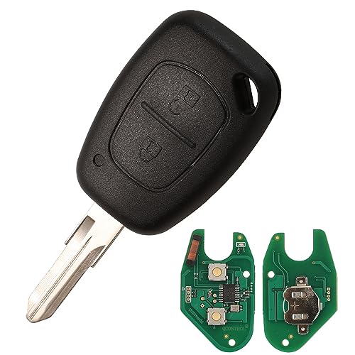 Heart Horse 2 Bouton Coque Clé de Voiture Télécommande pour Renault Kangoo Trafic 2 Master Opel Vauxhall Vivaro Movano 433Mhz Clé à Distance de Voiture...