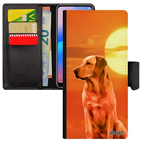 Coque Chien Samsung S21 housse simili cuir avec rabat porte-cartes