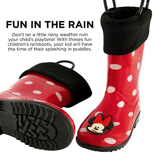 Disney Girl's Minnie Mouse Toddler Rain Boots with Soft Removable Liner Snow4