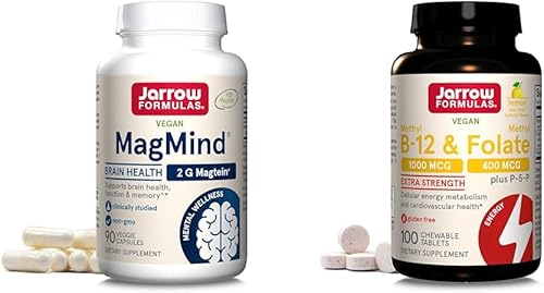 Miniatura 8 de Jarrow Formulas MagMind - Salud cerebral con Magteína (L-treonato de magnesio) y músculo lento + cloruro de magnesio cardíaco con suplemento de