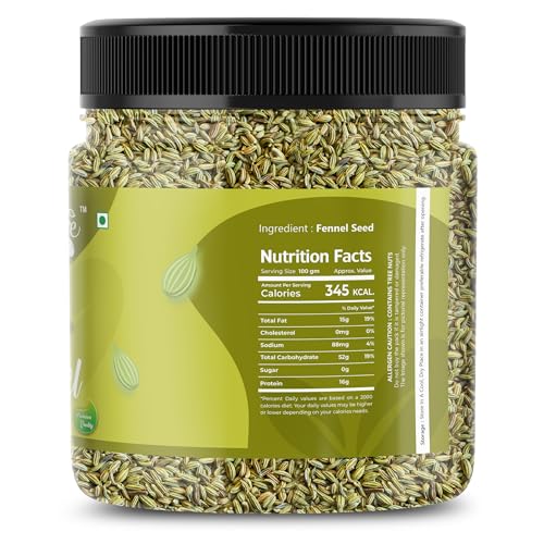 Image of KOSHPURE Premium Plain Fennel Seeds (Saunf) 1kg | Whole Sabut Saunf | Natural Mouth Freshener | Aromatic Indian Spice for Cooking, Seasoning & Herbal Infusions | Authentic Taste & Strong Aroma