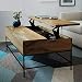 Produktbild DINGZHAO Couchtisch Hubtisch mit Stauraum, Wohnzimmertisch Liftfunktion, Kaffeetisch Höhenverstellbar Platte ausziehbarer Funktionaler Design, Sofatisch für Büro, Küche, Wohnzimmer (Dunkelbraun)