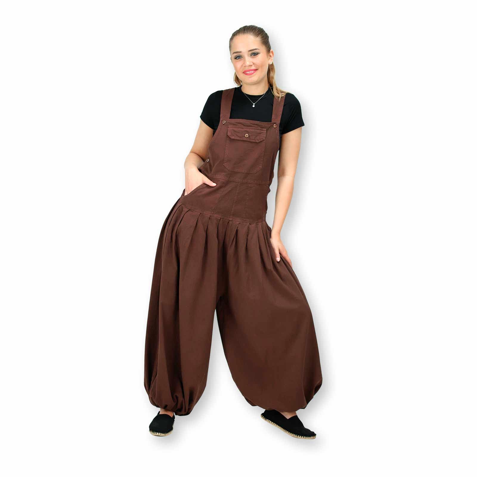 Hippie Latzhose Haremshose Hose Psy Goa 70er Overall Boho Jumpsuit Bip