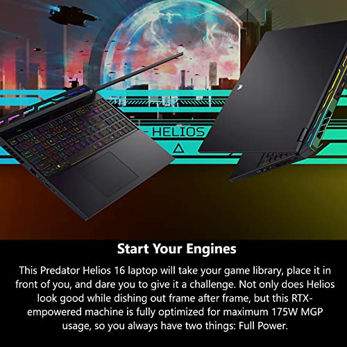 Image of Acer Predator Helios 16 Gaming Laptop | 13th Gen Intel Core i9-13900HX | GeForce RTX 4080 | 16 inch Mini LED 250Hz G-SYNC HDR 1000 Display | 32GB DDR5 | 2TB Gen 4 SSD | Killer Wi-Fi 6E | PH16-71-94FB