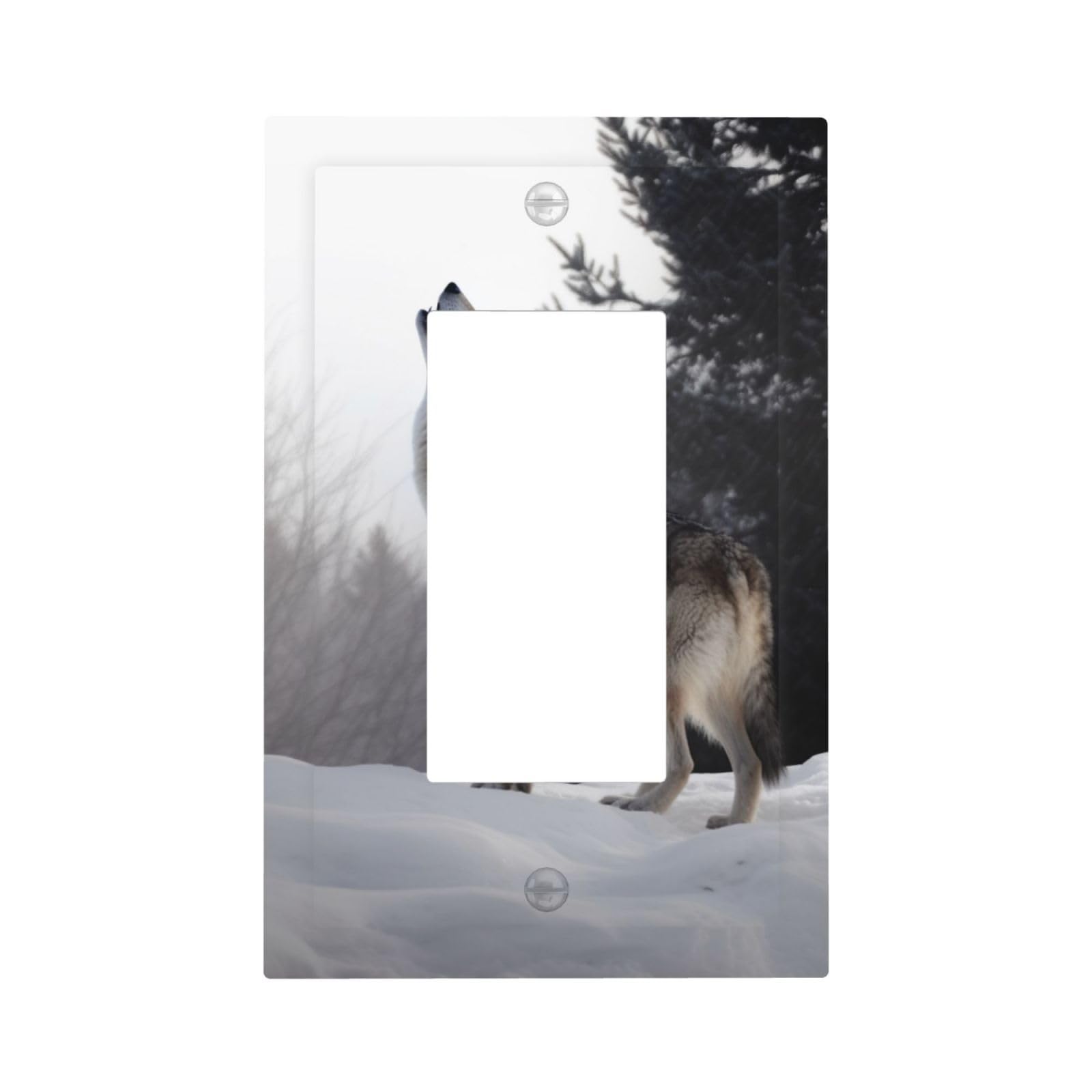 Kloph Style U Decorator Wall Plate 1 Gang Light Switch Covers Howling Wolf Wallplate Single Toggle Switch Plate Mid Size 5" X 3" Electrical Outlet Covers Decorative Wall Switch Plate Cover Decor