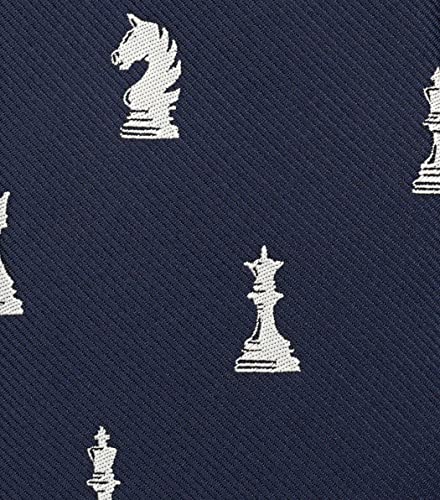 Zenxus Chess Tie For Men, Sports And Games Jacquard Designer Necktie, Navy Tie #TOP3