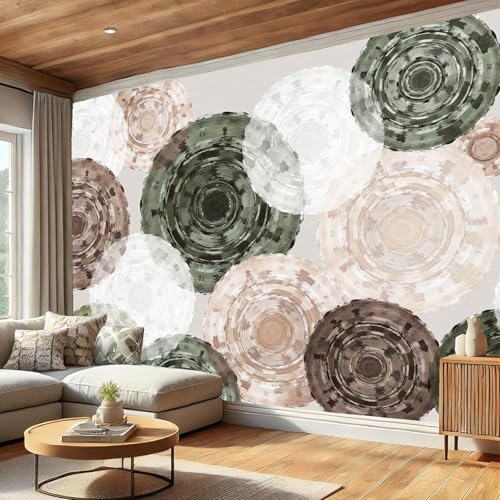 Poster mural cercles concentriques 400x280cm lavable et résistant