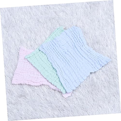 5Pcs Solid Color Face Towel Ultra Absorbent Cotton Bibs Lightweight Multi Square Towels for Teething Random Colors for Parents4