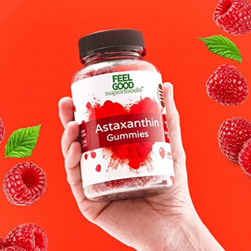 Feelgood Superfoods Astaxanthin Supplements, 6Mg Antioxidant Gummies For Skin And Eye Health, Berry Flavor, Vegan, Non-Gmo, 60 Count #TOP5