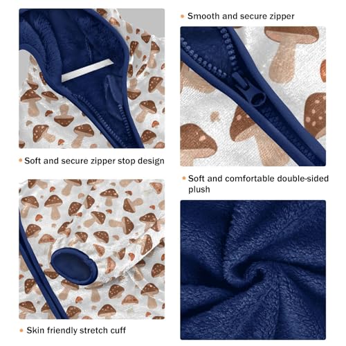 Mushroom Boys Fleece Coat,Children's Zip-Up Hoodie Jacket,Baby Warm Fashion Outerwear 3-10T,A1133773