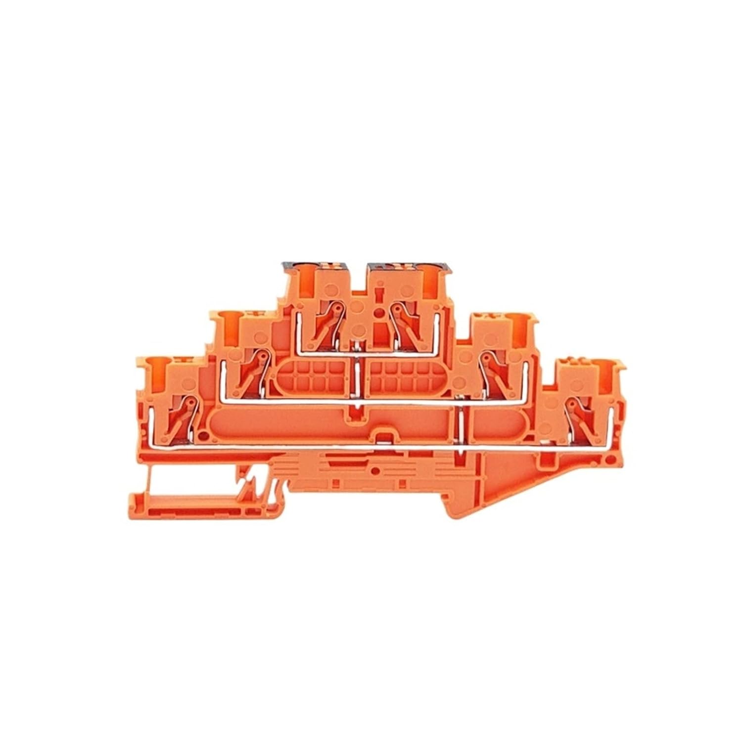 PT2.5-3L-PV Push-in Three-Layer Rail Terminal Block with equipotential Connection Connector PT 2.5 mm² Terminal PT2.5-3L(Orange,10 pcs)