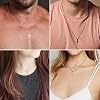 M MOOHAM Cross Necklace for Men - Stainless Steel Silver Gold Black Plain Cross Pendant Necklace Simple Jewelry Gifts, 16-24 Inches Chain