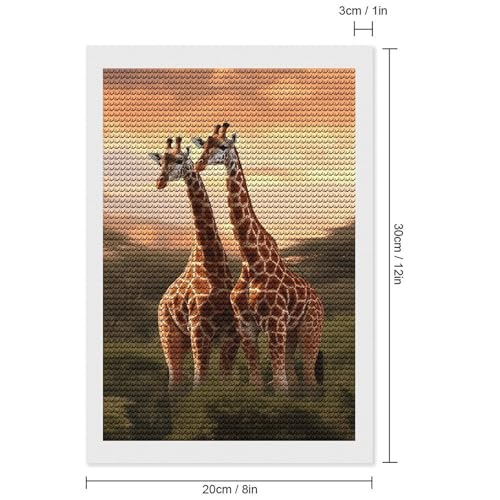 Kit d'art diamant girafe DIY avec strass ronds ELUZZIZUT - 2