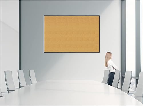 Miniatura 4 de JILoffice Tablero de anuncios de corcho de 60 x 36 pulgadas, marco de aluminio negro montado en la pared, para oficina, hogar y escuela, con 10