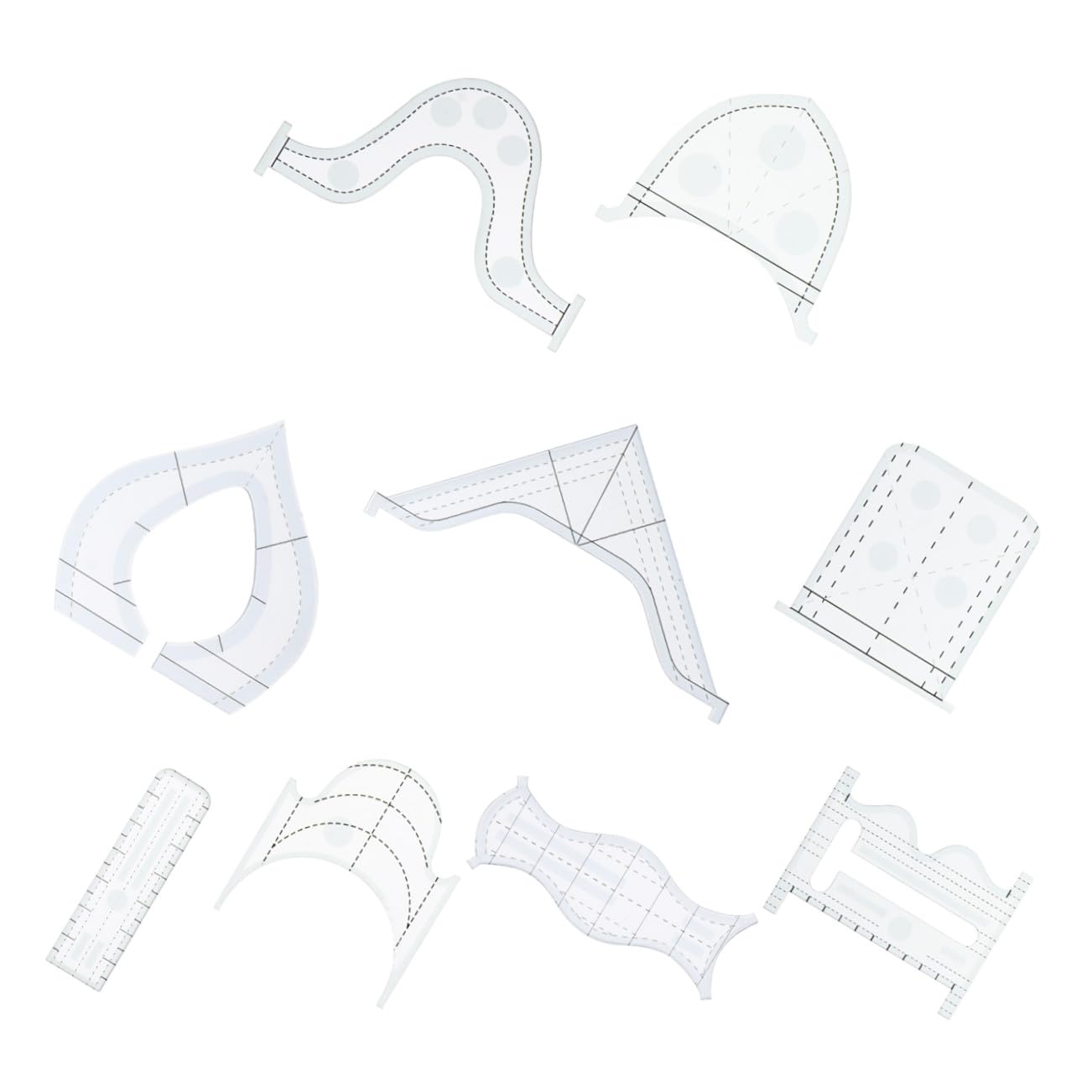 Ciieeo 9 Piezas Plantilla De Regla Para Patchwork Reglas De Costura Formas Especiales De Material Acrílico Para Proyectos De Patchwork Diy