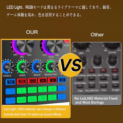 オーディオインターフェース オーディオミキサー カラオケセット家庭用 ボイスチェンジャー ミキサー オーディオ DJ サウンドカード 人気ランキング 配信機材 V8 Sound Card 男声 女声 子供の声 ロボット音 楽器Phone iPhone iPad PC用 Stream YouTube Facebook Tiktok生放送 日本語説明書付