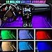 Nilight 4PCS USB Interior Car Lights 48 LEDs RGB LED Strips Lights with App Control Music Sound Active Mode Under Dash Footwell Ambient Lights 2 Line Design for Car Truck ATV UTV, 2 Years Warranty