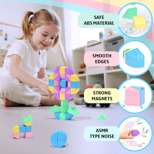 Image of 40Pcs Magnetic Blocks,Montessori STEM Toys, Ideal Gifts for Kids Ages 3+