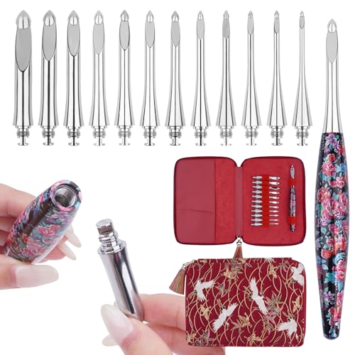 Weabetfu Interchangeable Crochet Hook Set Aluminum...