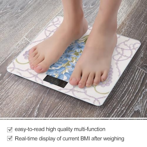 Báscula de baño digital con diseño floral y vidrio templado miniatura 5
