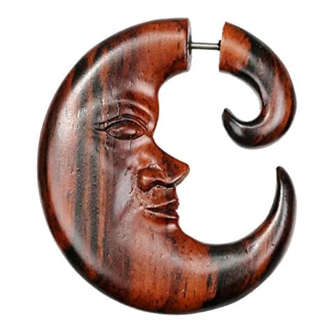 Handmade Fake Wood Piercing Stud Earrings Cover