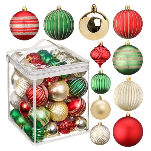 Lot de 50 boules de Noël pour décoration de Noël délicates boules de bricolage en plastique incassable pour fête du Nouvel An Cover