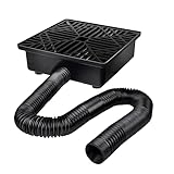 Tobepico Catch Basin Downspout Extensions, Upgraded 9x9 inch No Dig French Drain Downspout Diverter, Flexible Gutter with Leak-Proof Splash Block Kit, Extendable from 16' to 56' Black