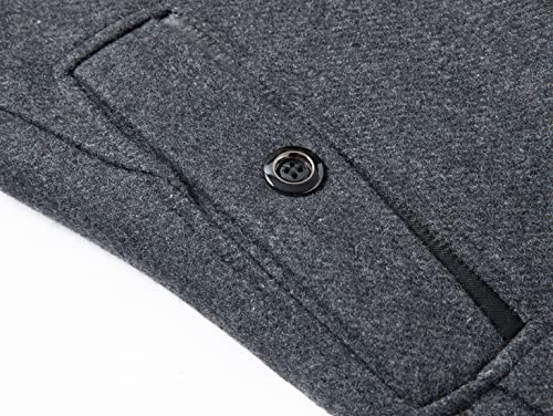 Image of chouyatou Men's Winter Stylish Wool Blend Single Breasted Military Peacoat