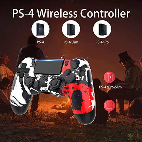 Yuyiu 【Upgraded Gaming Controller For Ps4 Remote Plays-Tation 4/Slim/Pro/Pc, Wireless Controllers With Touch Pad Six Axis Motion Control And Headphone Jack, With Dual Vibration Shock Speaker #TOP1